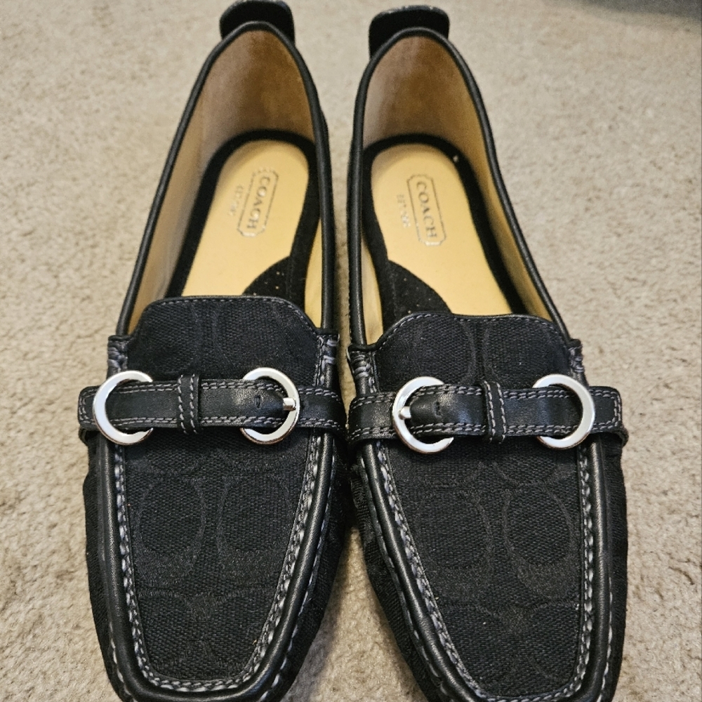 Coach Black Women's C logo Loafers